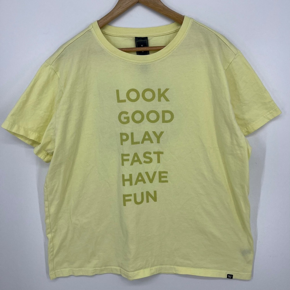 Target Houston White Mens Yellow Look Good Play Fast Have‎ Fun T-Shirt XL